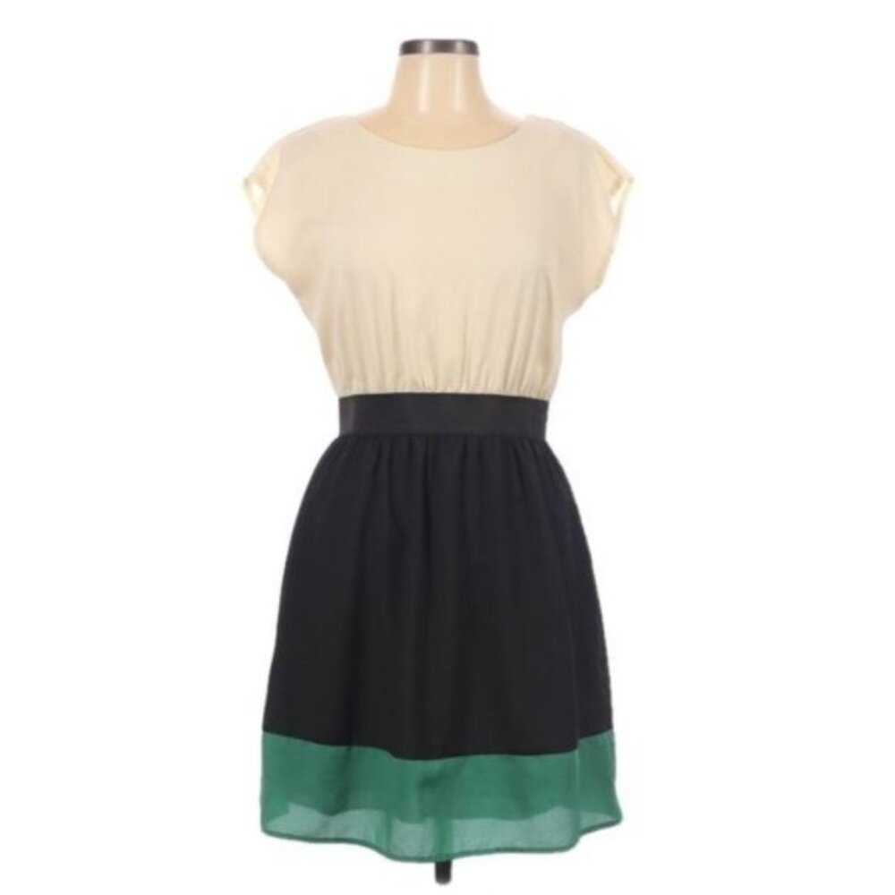 BeBop Color Block Green Black Dress L